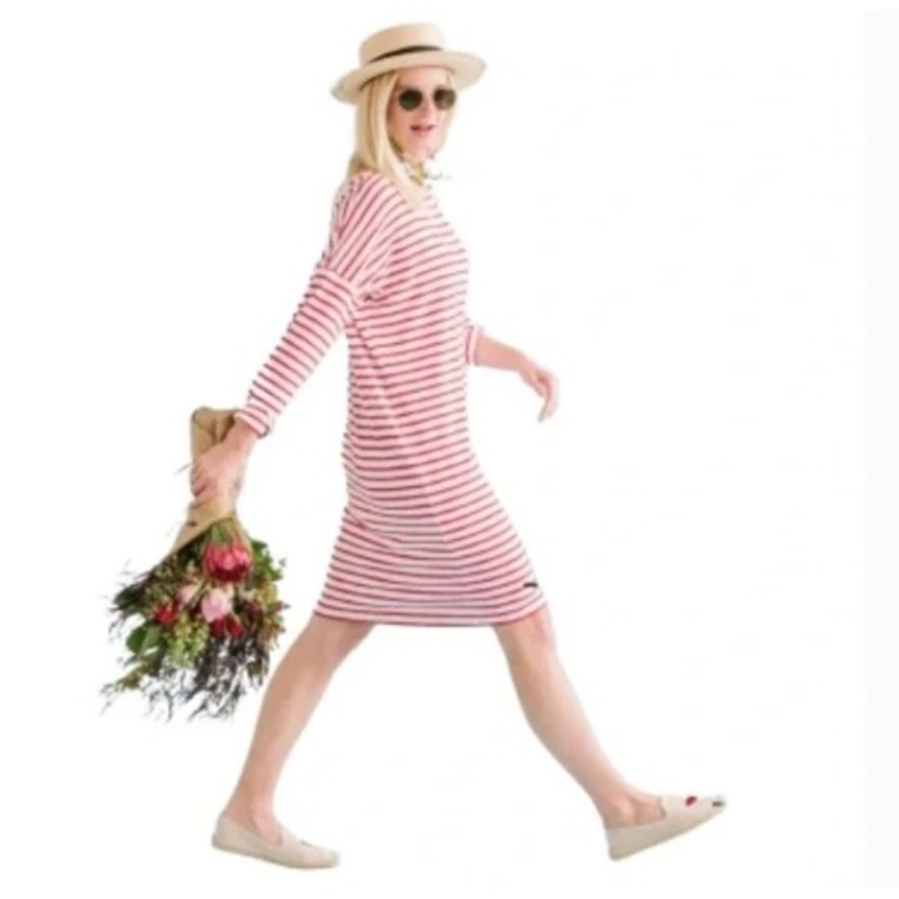 Sonnet James Ava Play Dress Women XS Red White Striped Long Sleeve Shift